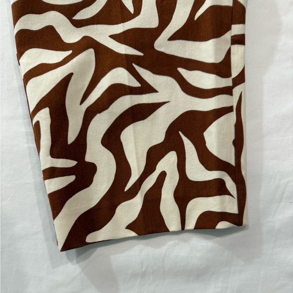 SPANX‎ Pants Animal Print Pull On Cropped Elastic Waistband Brown White Size 1XP - Picture 7 of 11
